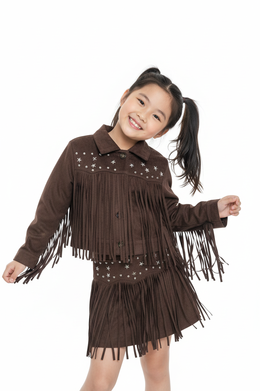 Bimba con completo frange