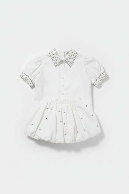 Completo bianco perle fronte